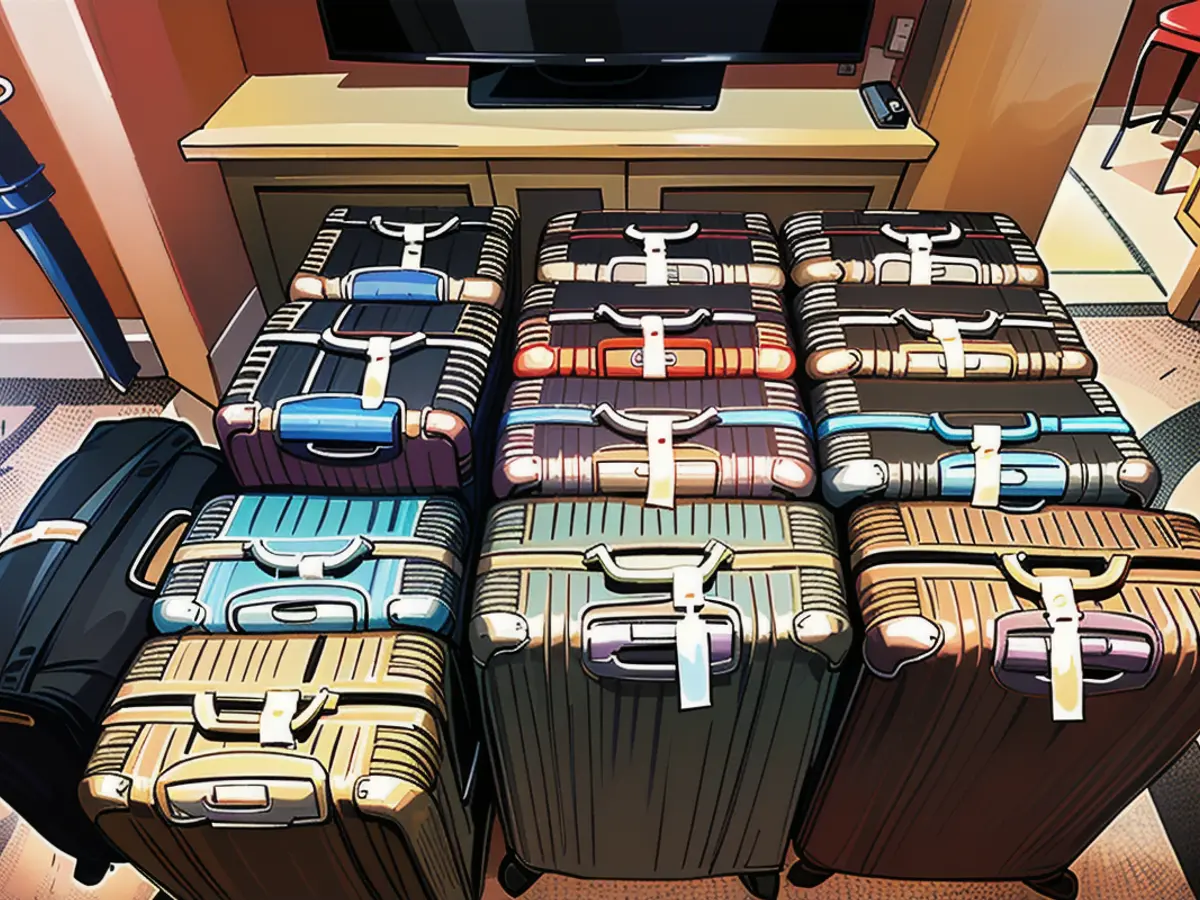 The couple needed 15 suitcases for the almost four-month trip