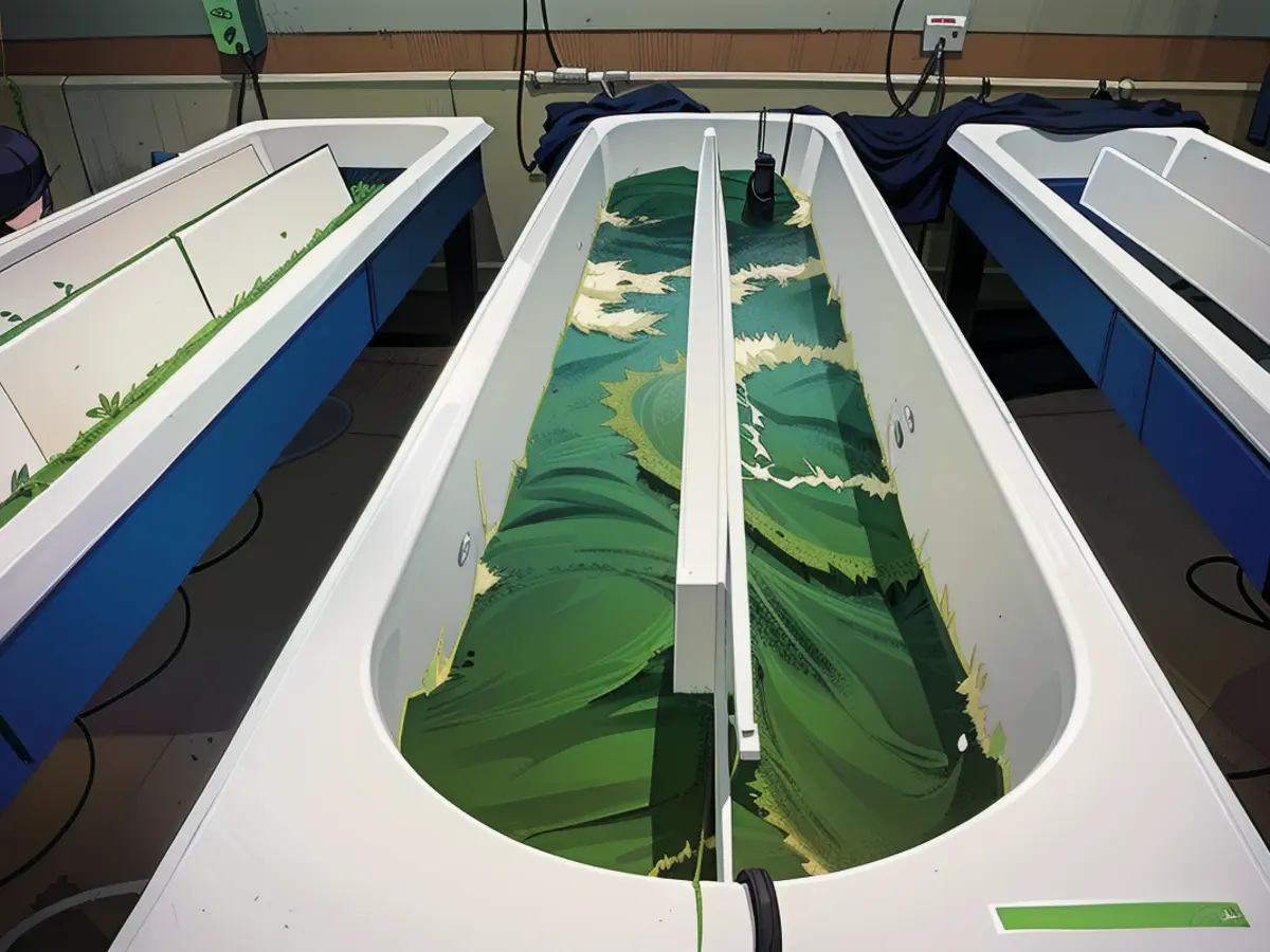 Algae in the process of being converted into a biodegradable polymer