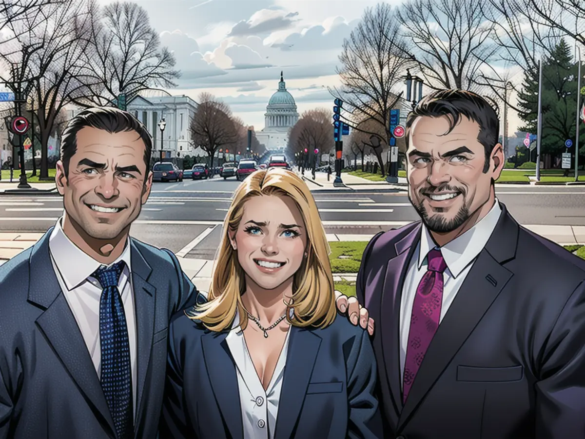 Deanne Criswell with her sons in Washington, DC for her Senate confirmation hearing.