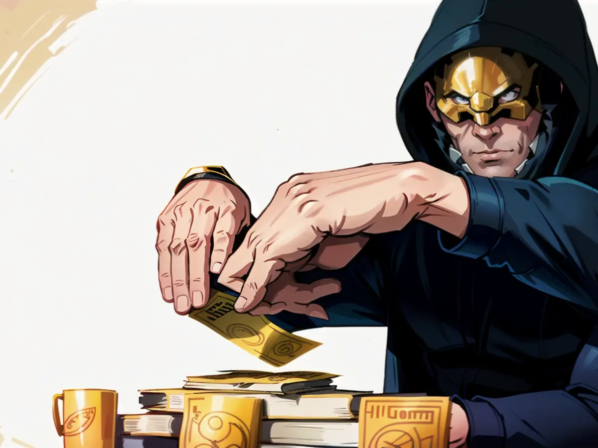 The TikToker announced his action with a gold mask and a stack of wads of money