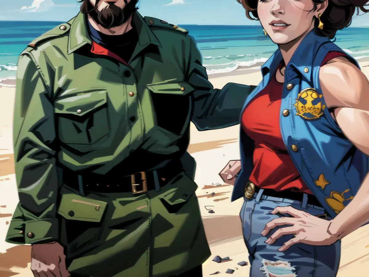 Fidel Castro, alors dirigeant révolutionnaire de Cuba, en 1974 avec la légende hollywoodienne Gina...