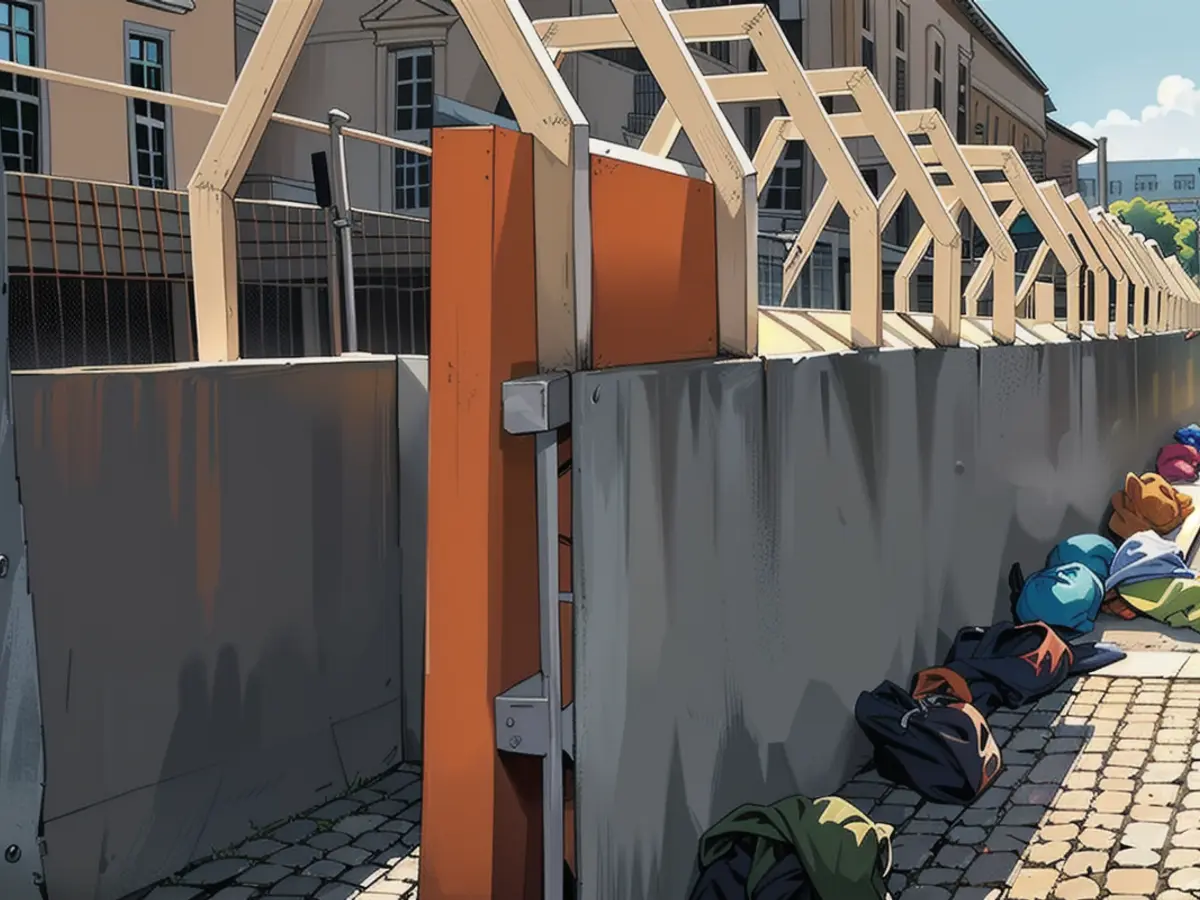 Travaux de construction : L'installation "Hostage Square" est érigée sur la Bebelplatz pour...