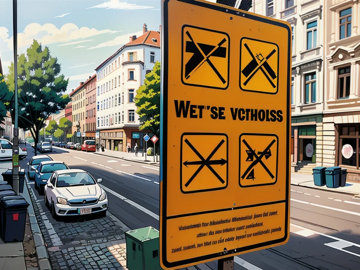 Un panneau portant l'inscription "Armes interdites" sur la Eisenbahnstraße. Depuis, il a été décidé...