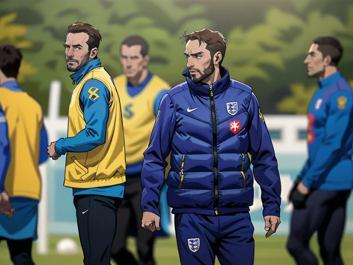 Southgate leads an England training session in November.