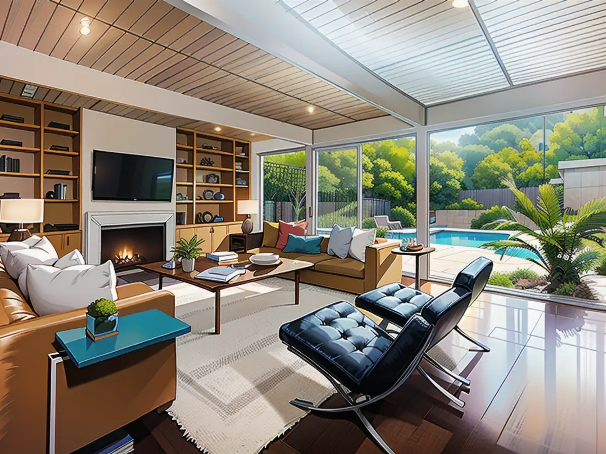 Sophisticated in Beverly Hills: you can practically jump straight into the pool from the living room