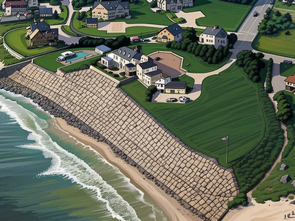 Gigantic property to the detriment of the residents: many are said to have complained that the stone wall has reduced the beach area