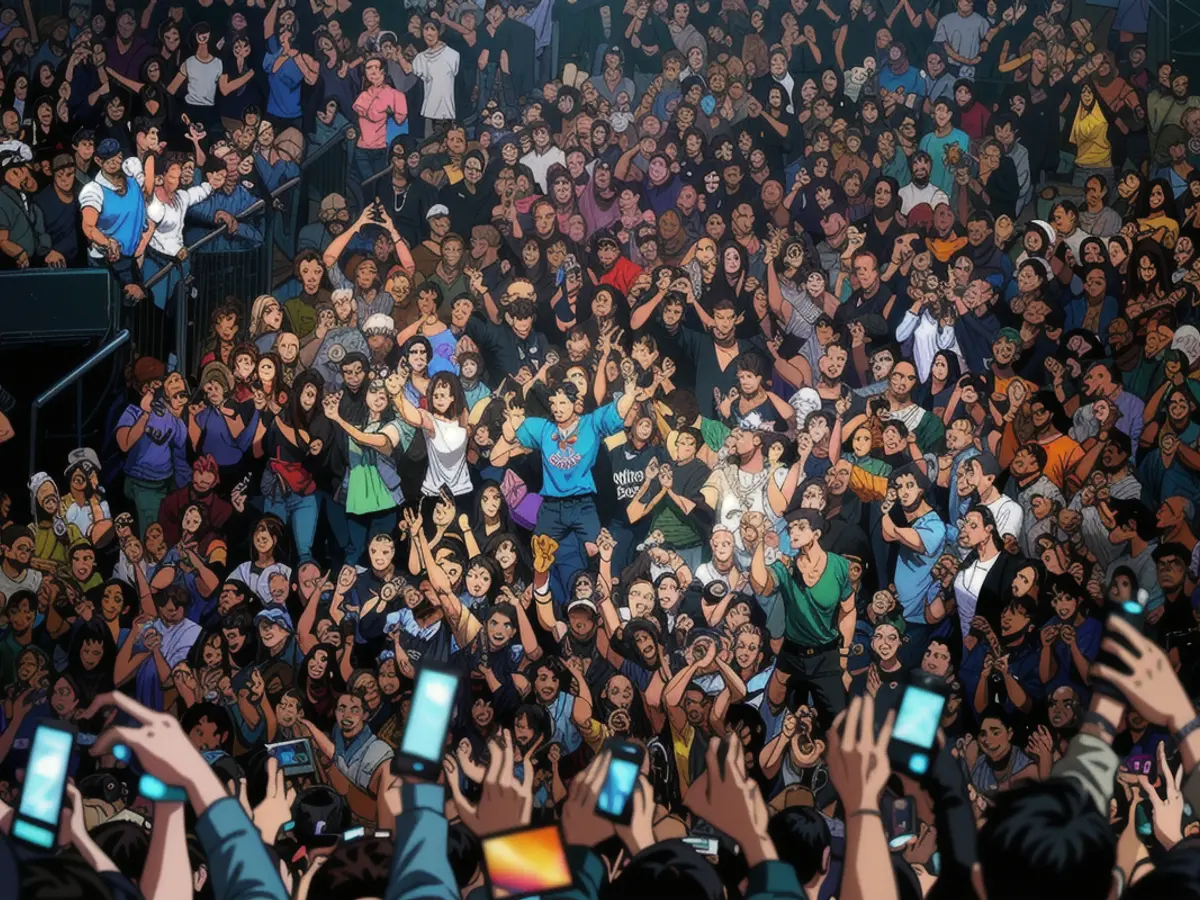 Fans beobachten Swift bei ihrem Konzert in Paris letzte Woche.