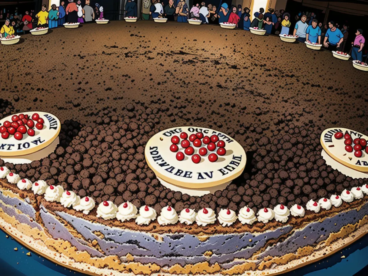 The world's largest Black Forest gateau has been in the 