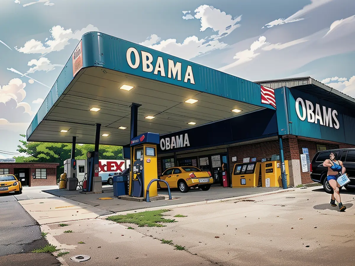 Die Obama-Tankstelle in Columbia, South Carolina, erhielt ihren Namen 2008 nach den Parlamentswahlen aufgrund der Unterstützung der Gemeinde für die Kampagne von Präsident Obama.