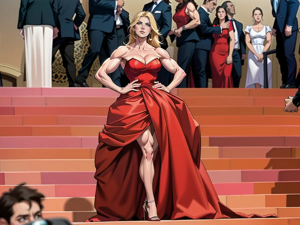 Heidi a-t-elle volé quelque chose sur le tapis rouge ? Sa robe XXL fait en tout cas forte...