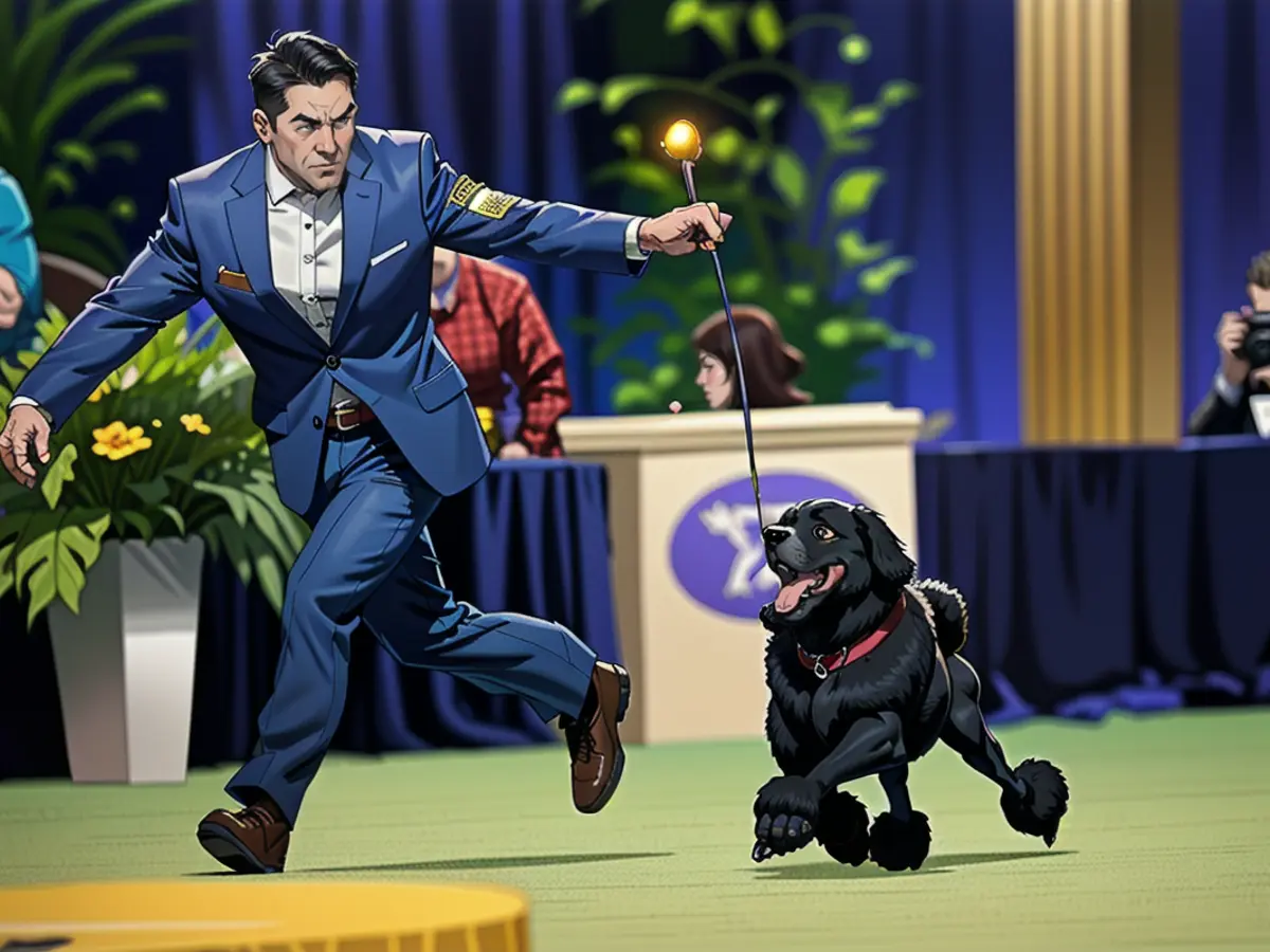 Sage, a Miniature Poodle from Houston, Texas, wins the Best in Show Group during the 148th Westminster Kennel Club Dog Show in New York City.