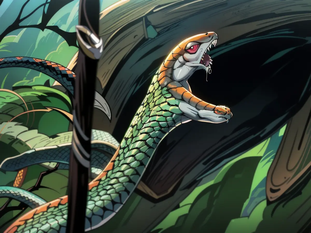Le serpent arboricole africain peut atteindre deux mètres de long et son venin peut être mortel...