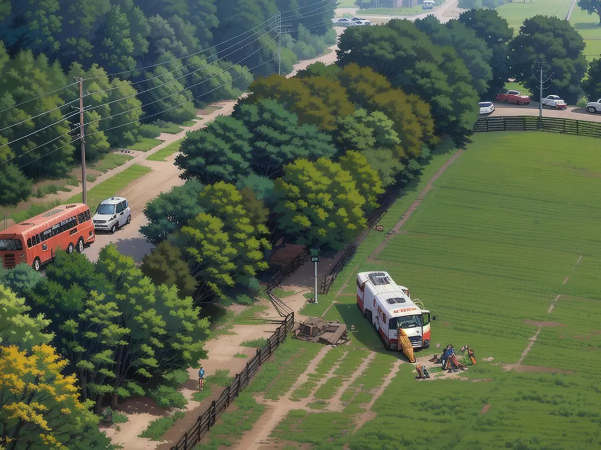 Rettungskräfte am Tatort eines Busses mit Arbeitern, der sich am Dienstag überschlug und acht Arbeiter tötete.