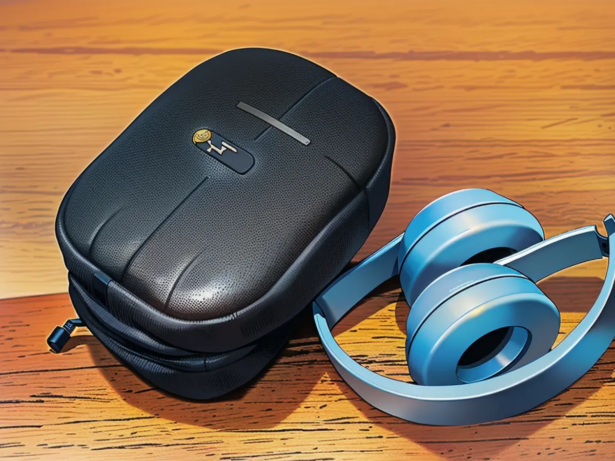 The case and headphones have a high-quality finish.