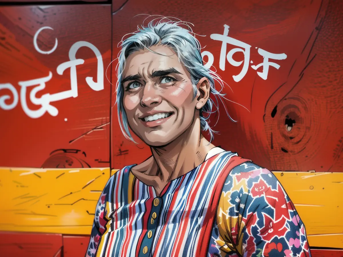 Helen D’Souza photographed while walking with her family in Mumbai, India, on April 16, 2024.