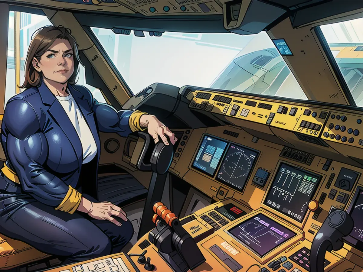 Ein neueres Bild von Lynn Rippelmeyer im Cockpit einer 747.