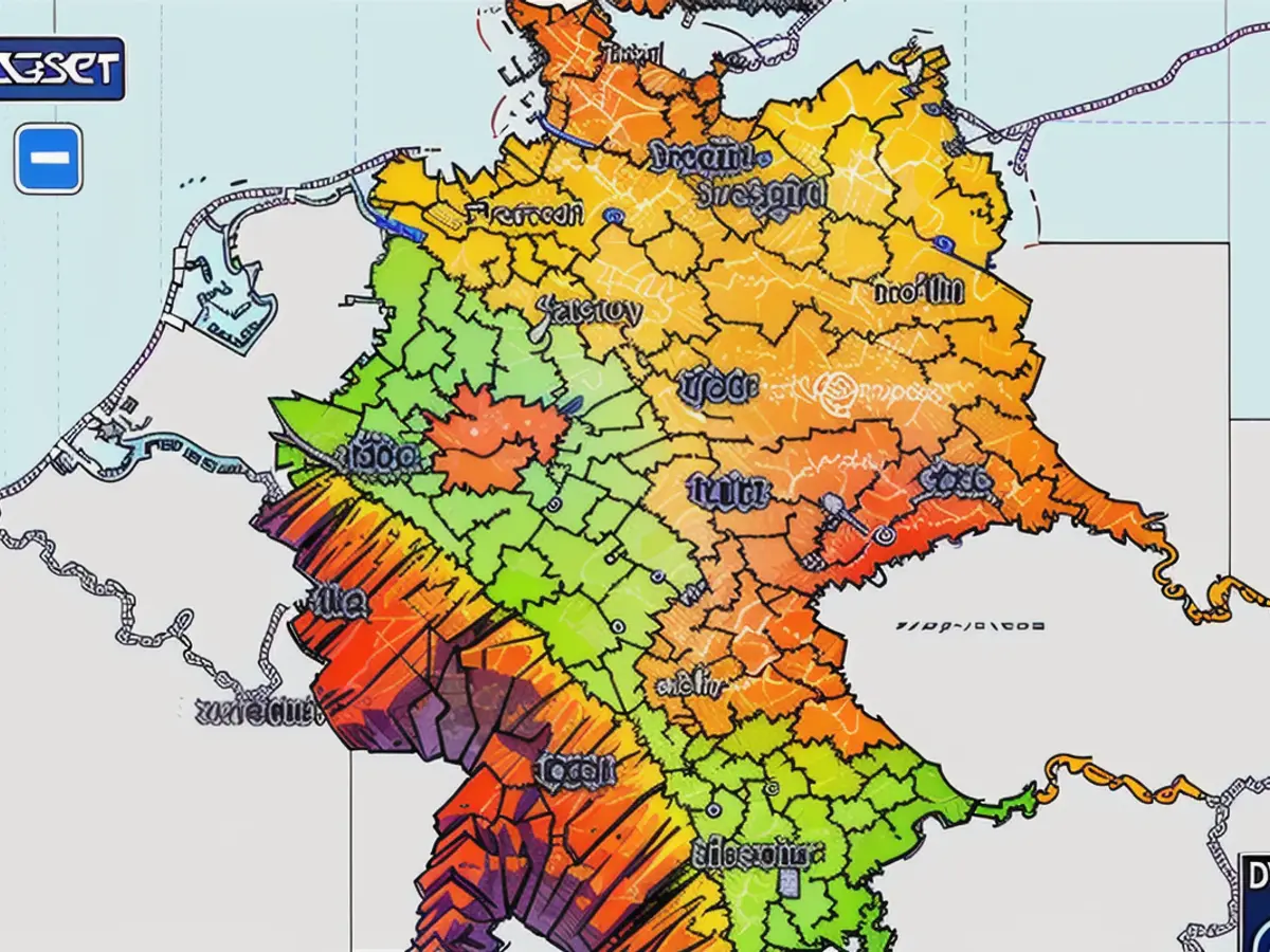 Le service météorologique allemand a publié cette carte d'alerte jeudi.