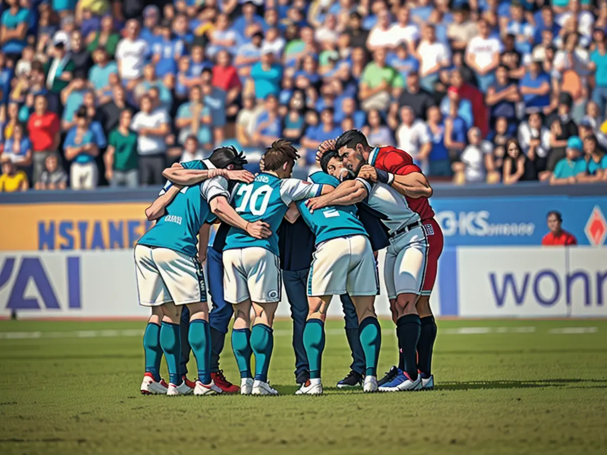 Les joueurs du Werder se préparent au match avant le coup d'envoi