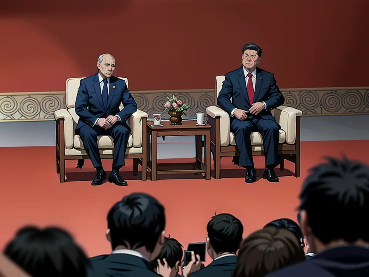 Russia's President Vladimir Putin and China's President Xi Jinping attend a concert marking the 75th anniversary of the establishment of diplomatic relations between Russia and China on Thursday May 16, 2024. The meeting comes as Russia's renewed assault in Ukraine makes significant gains.