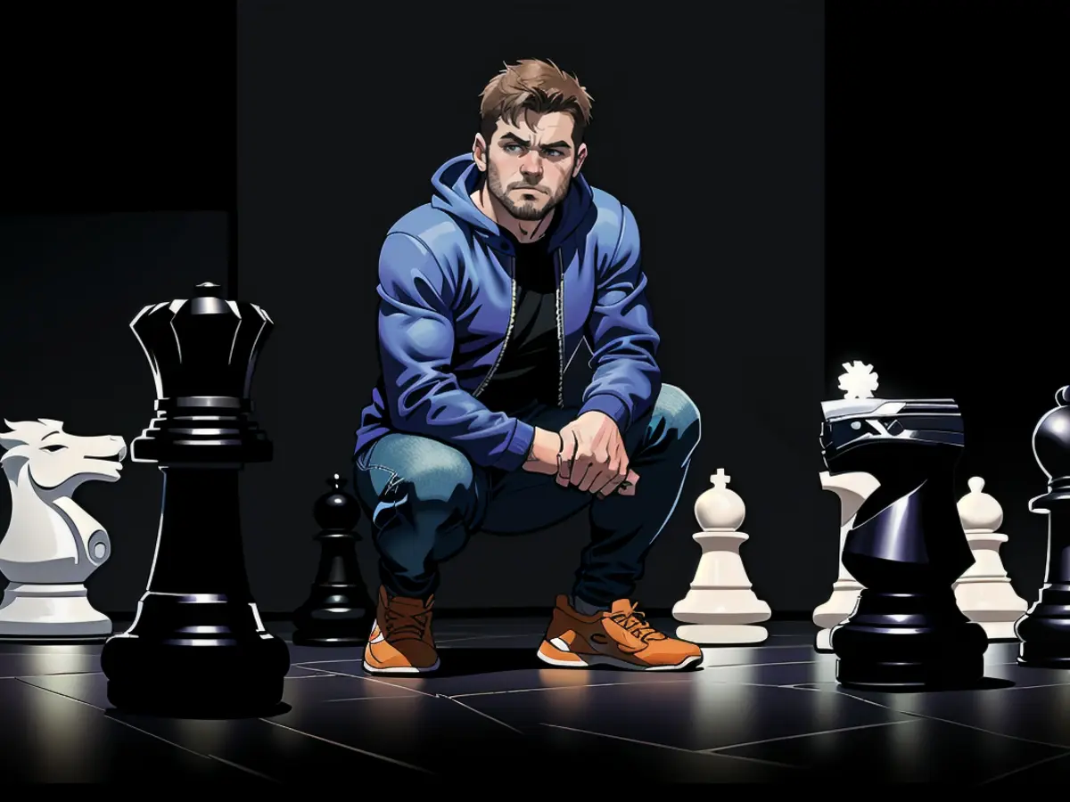 Pose cool avec des pièces géantes : Magnus Carlsen a été champion du monde d'échecs de 2013 à 2023.