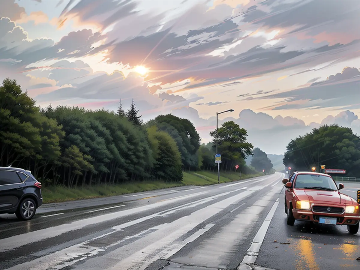 A chuva de granizo em Baden-Württemberg dificultou a deslocação dos condutores