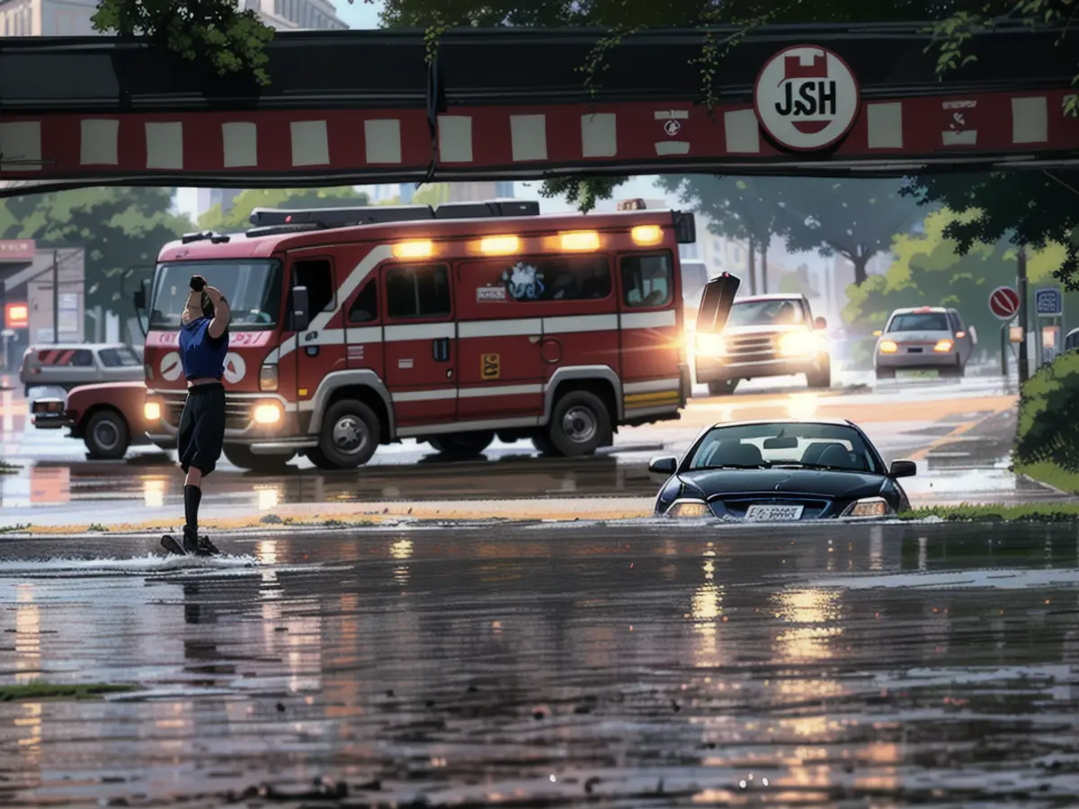 As massas de água na Baviera arrastaram vários carros, mas felizmente ninguém ficou ferido