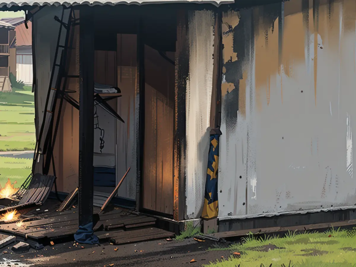 The shed was also severely damaged by the flaming attempts