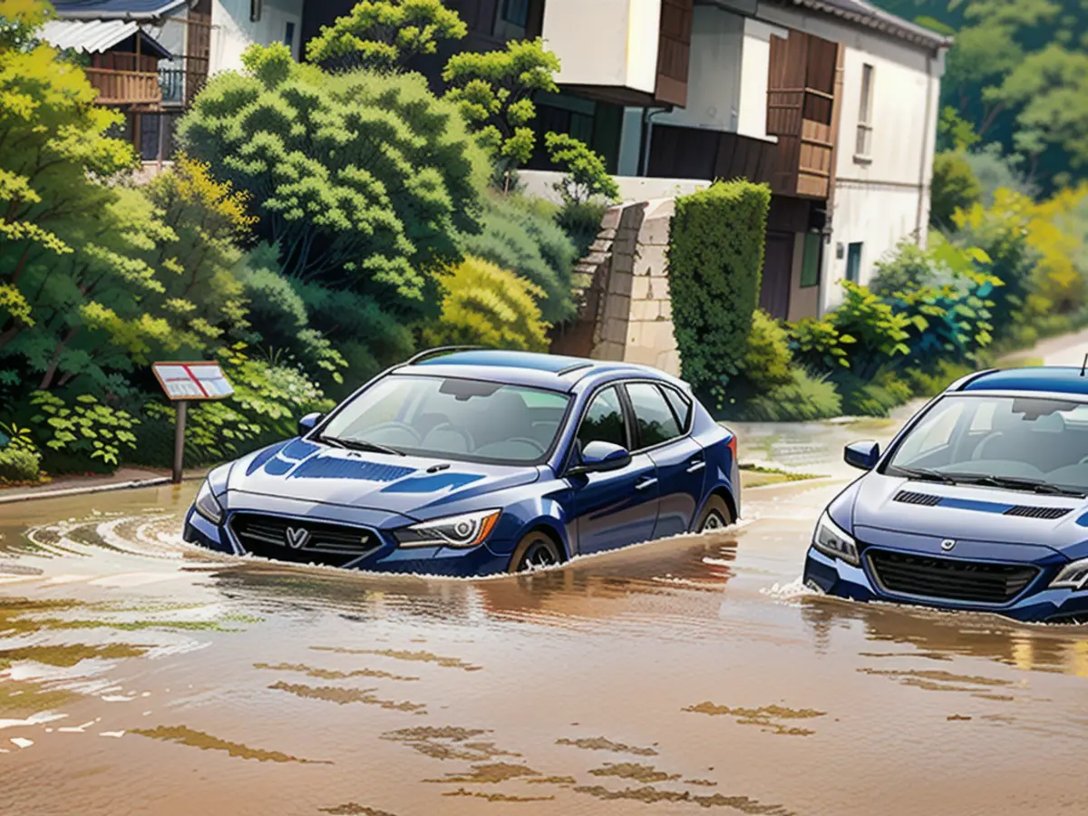 Les routes sont inondées en de nombreux endroits. Notre