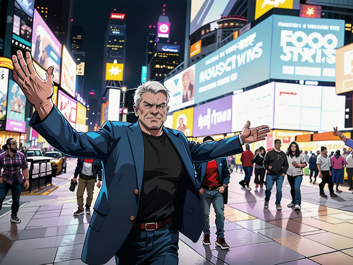 Heino à New York sur la célèbre place Times Square