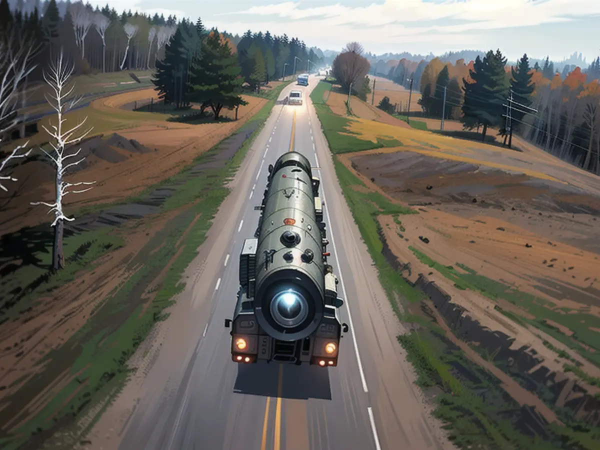 Giant missile on the road: According to the Russian military, it deployed Yars nuclear missiles for an exercise