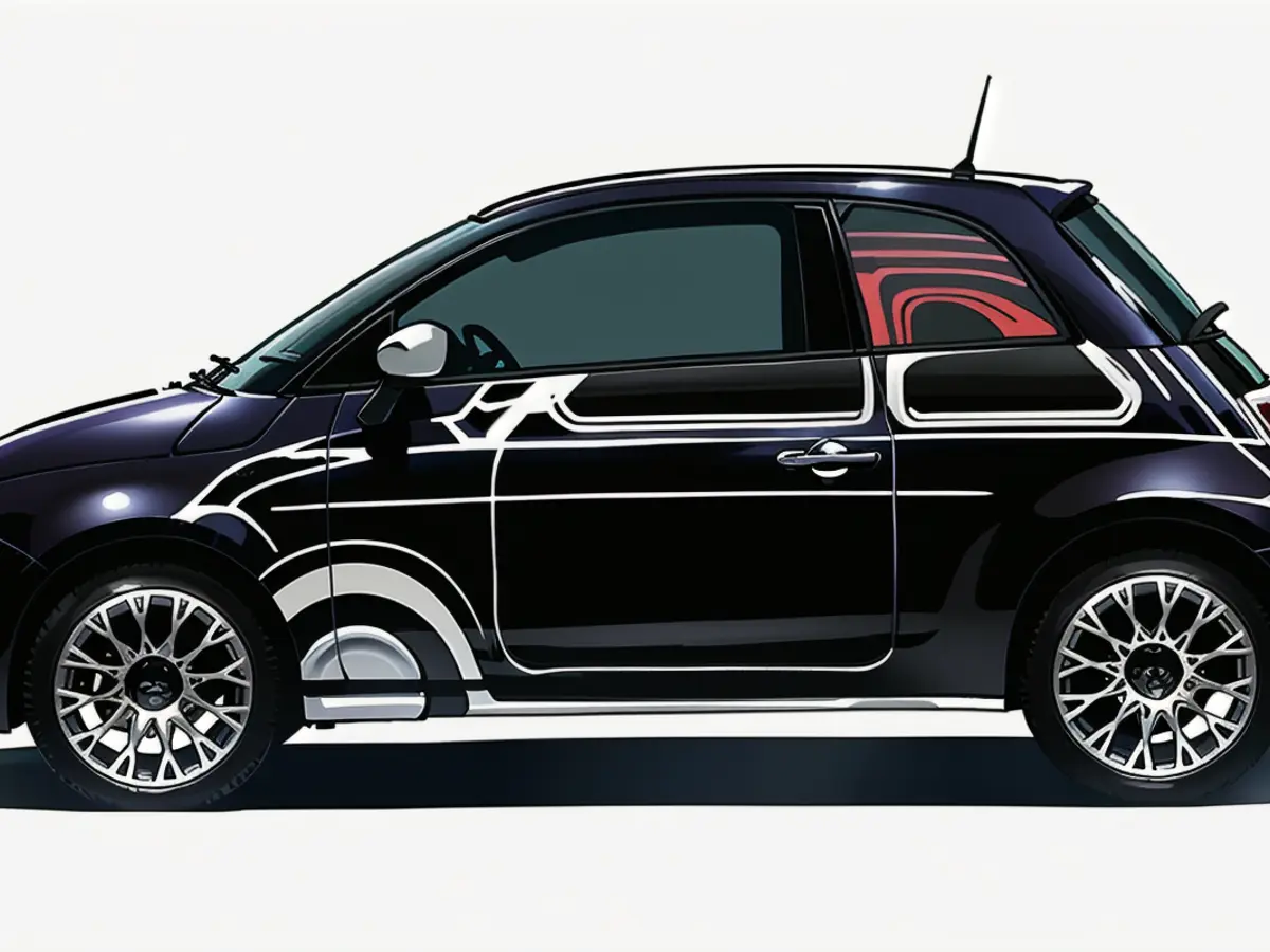 Only 200 examples of the special model by Israeli concept artist Ron Arad with a Fiat 500 silhouette on black paint were made.