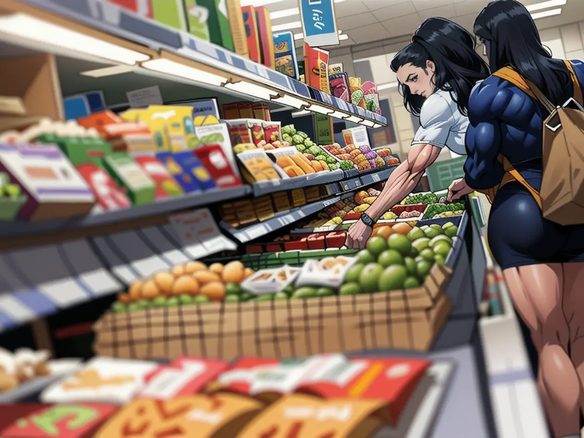 Shoppers walk through a grocery store in Washington, DC, on June 14, 2022.