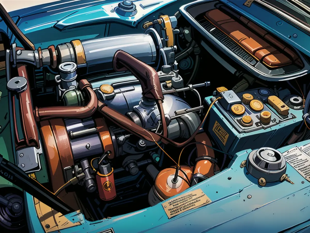 Small power plant: The four-cylinder engine initially offered a very potent 55 kW/75 hp by the standards of the time.