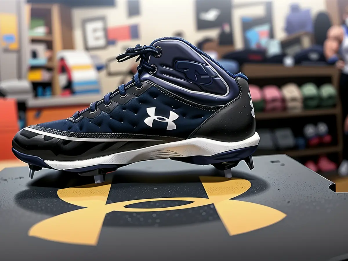 Under Armour Baseballschuhe werden bei T & B Sports am 22. Oktober 2015 in San Rafael, Kalifornien, ausgestellt.