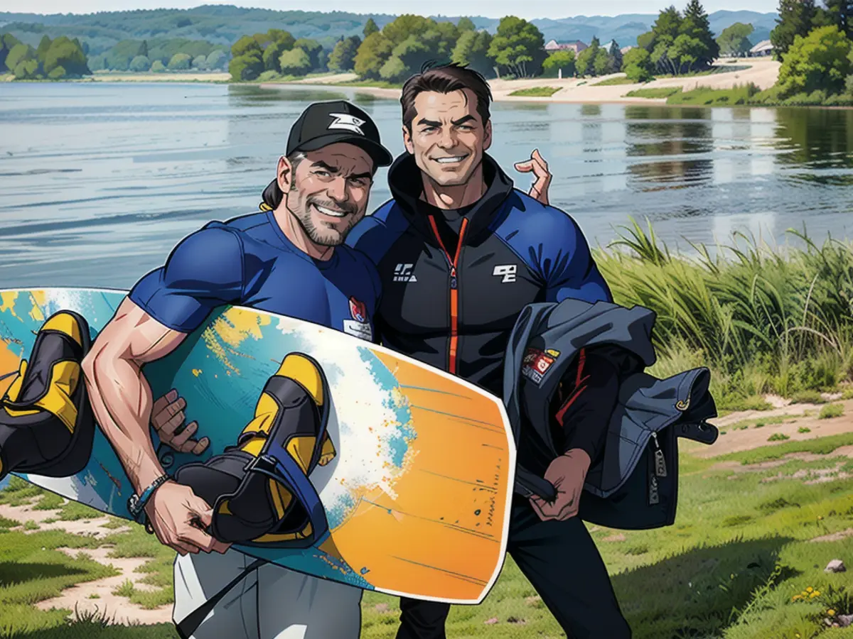 Water ski operator Martin Riedel (left) gets even more support - local politician Matteo Böhme (Team Zastrow) wants to stop the insane plans