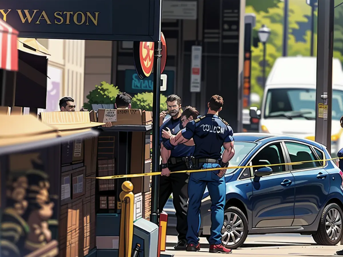 La police a bouclé la bijouterie Harry Winston après le cambriolage.