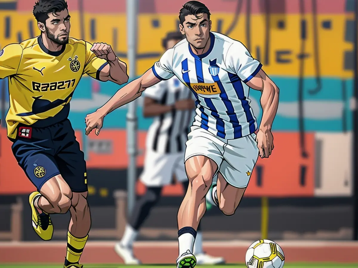 Hertha youngster Ibrahim Maza (right) was the outstanding player in the match against Dortmund