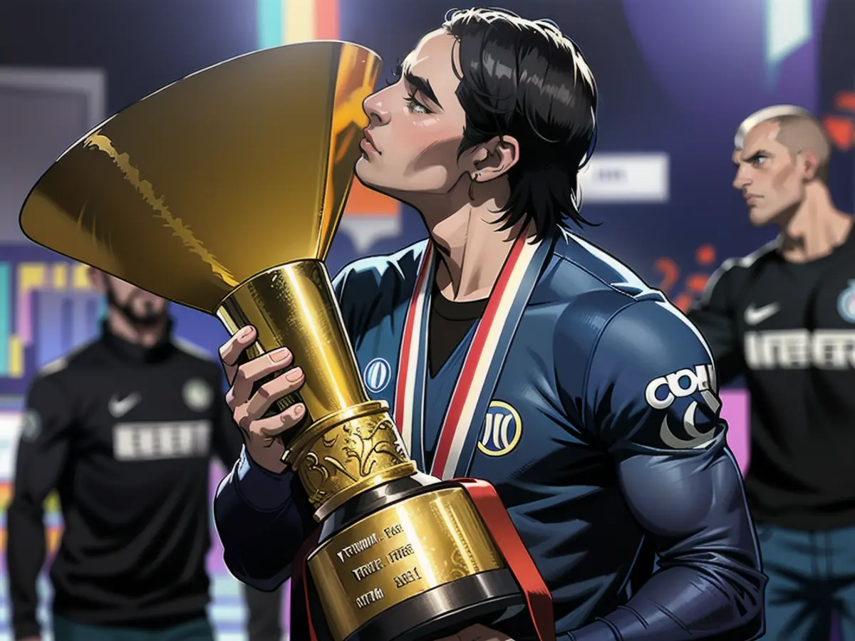 Yann Sommer celebrates his first trophy with Inter Milan