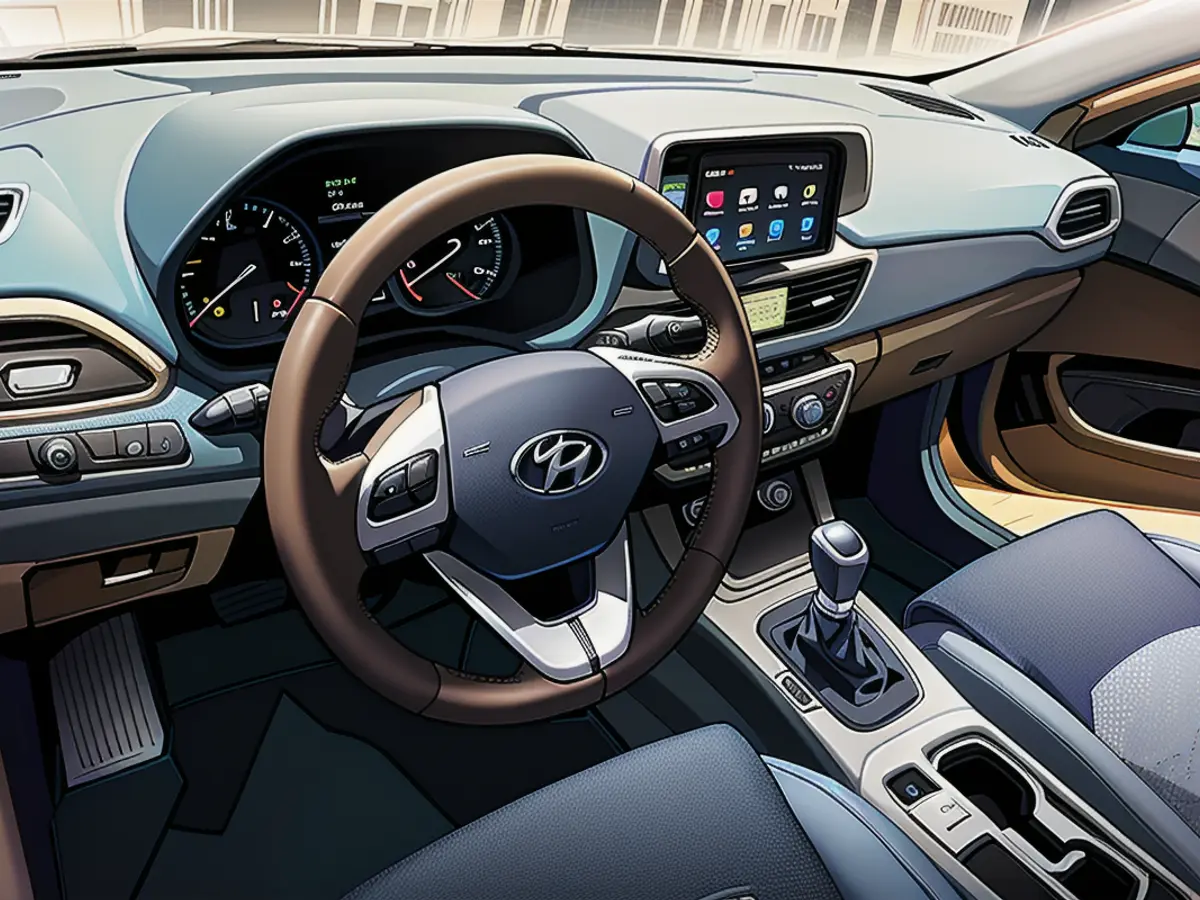 View into the cockpit of the Hyundai i30.