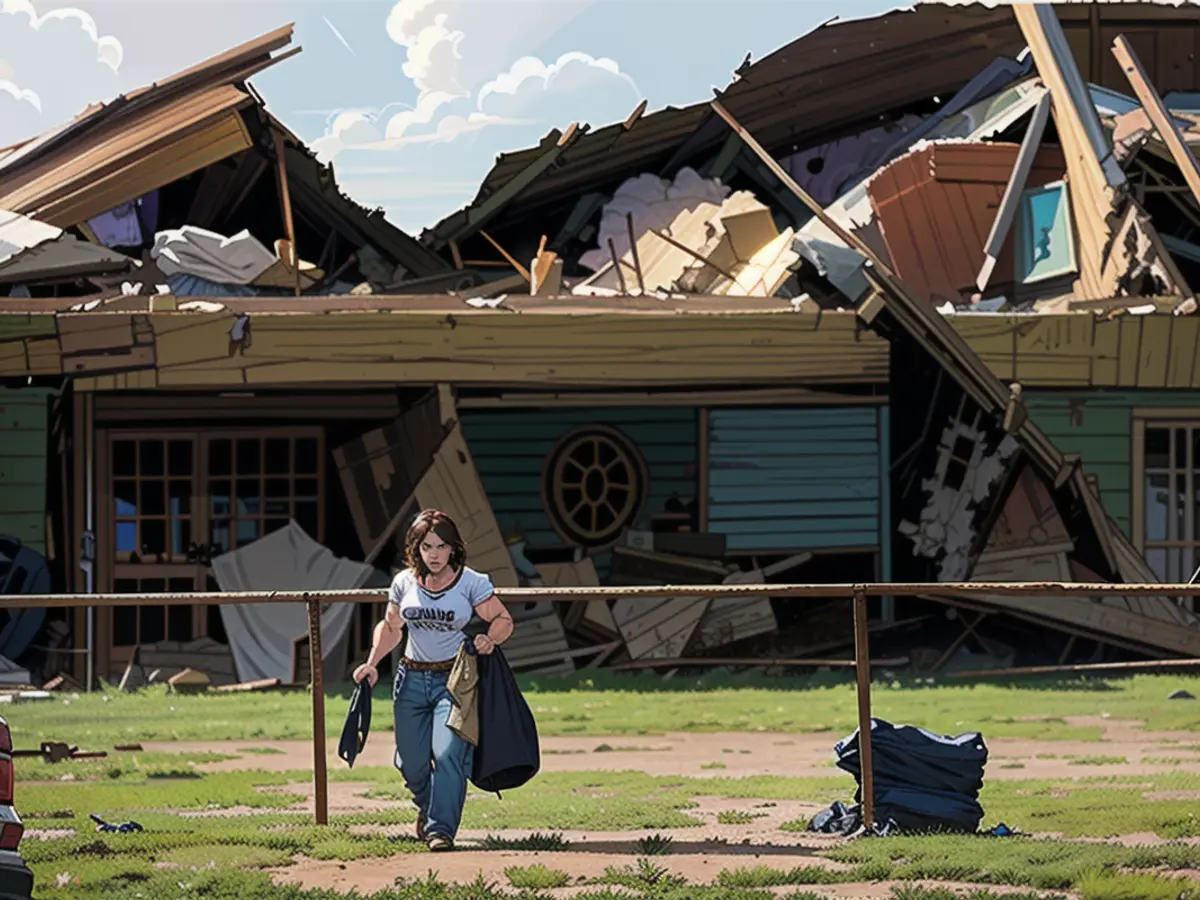 Ein Haus in Oklahoma City wurde am Sonntag von einem Sturm zerrissen.