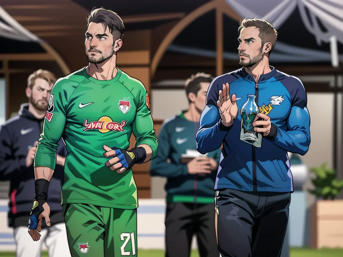 Ils formaient le duo de gardiens du RB Leipzig la saison dernière : Janis Blaswich (g.) et Peter...