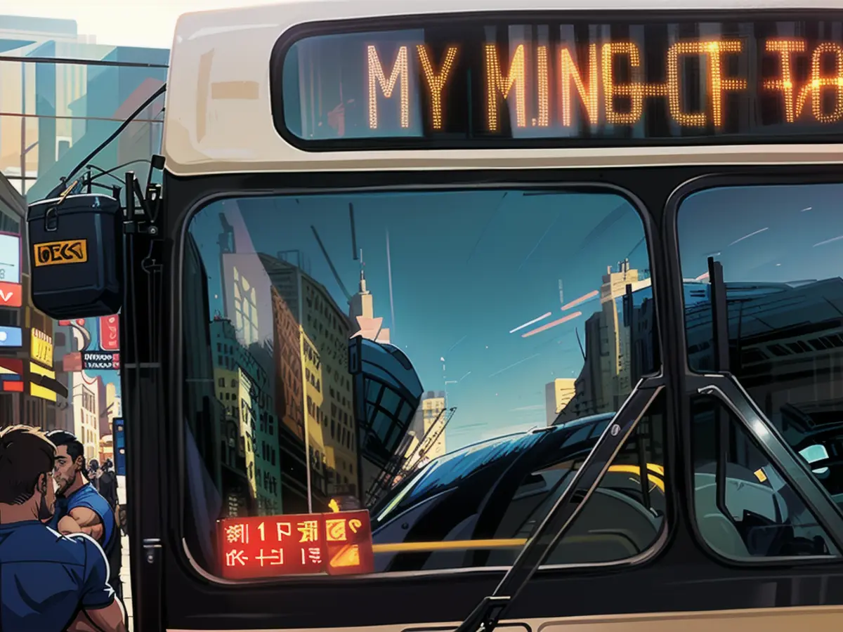 Um autocarro que transporta migrantes em Chicago, na foto acima.