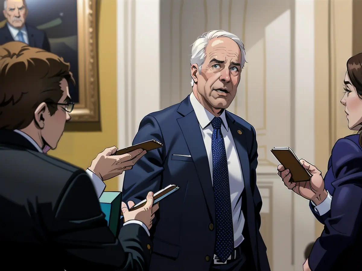 Sen. John Cornyn arrives to a luncheon with Senate Republicans at the U.S. Capitol on February 07, 2024 in Washington, DC.