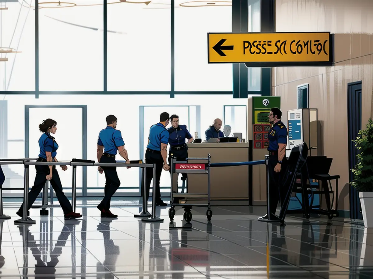 Sicherheitsbeamte sind bei der Passkontrolle am Nnamdi Azikiwe International Airport in Abuja, Nigeria, am 7. September 2020 zu sehen. REUTERS/Afolabi Sotunde