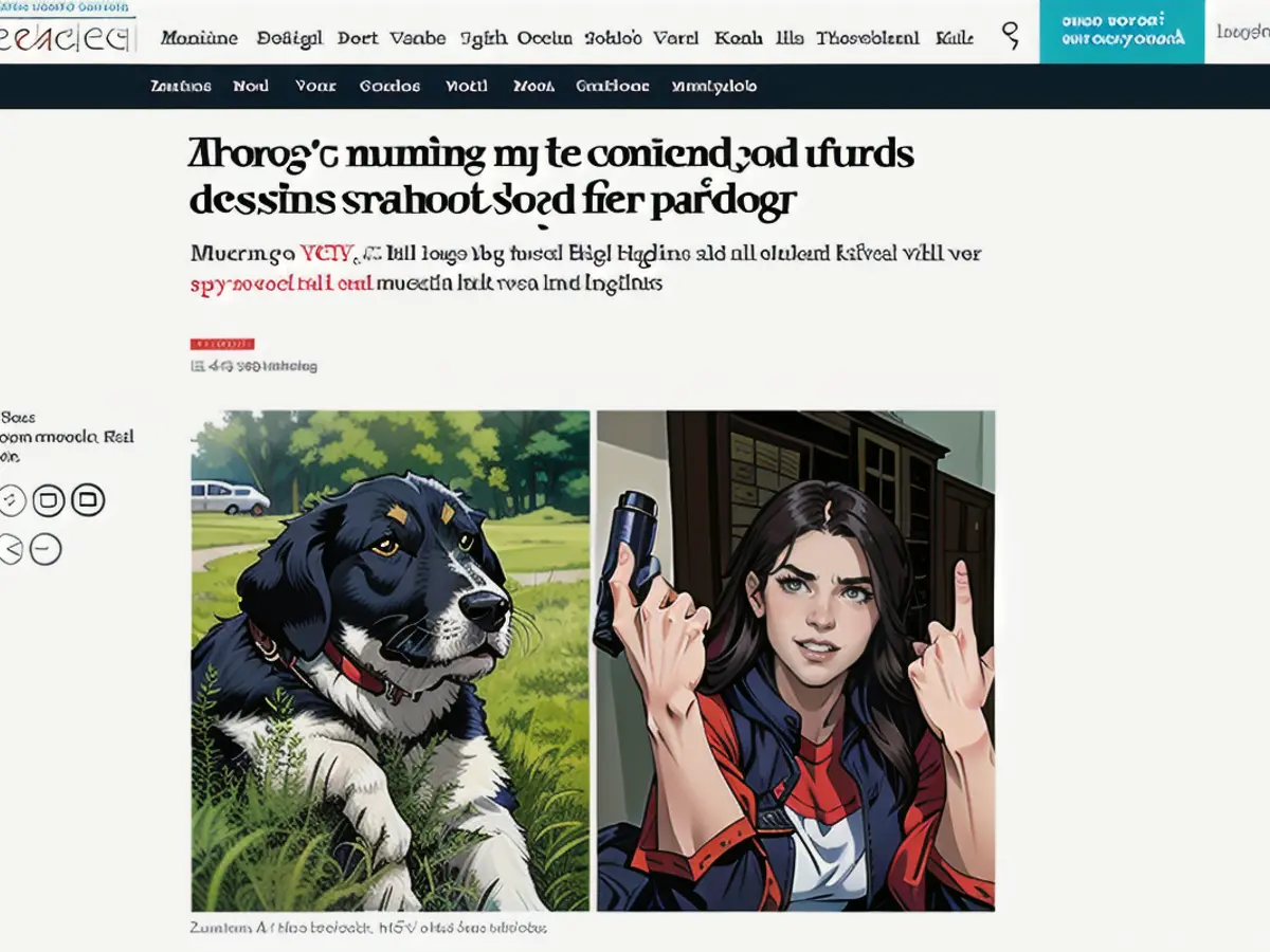 Dieser Screenshot zeigt einen Artikel aus dem Telegraph, in dem Noem ihre Entscheidung, ihren Hund zu töten, verteidigt. Die Geschichte zeigt eine