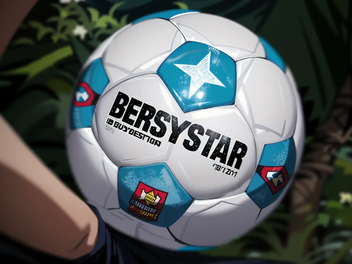 Célébration sur les pentagones bleus du nouveau ballon de la Bundesliga