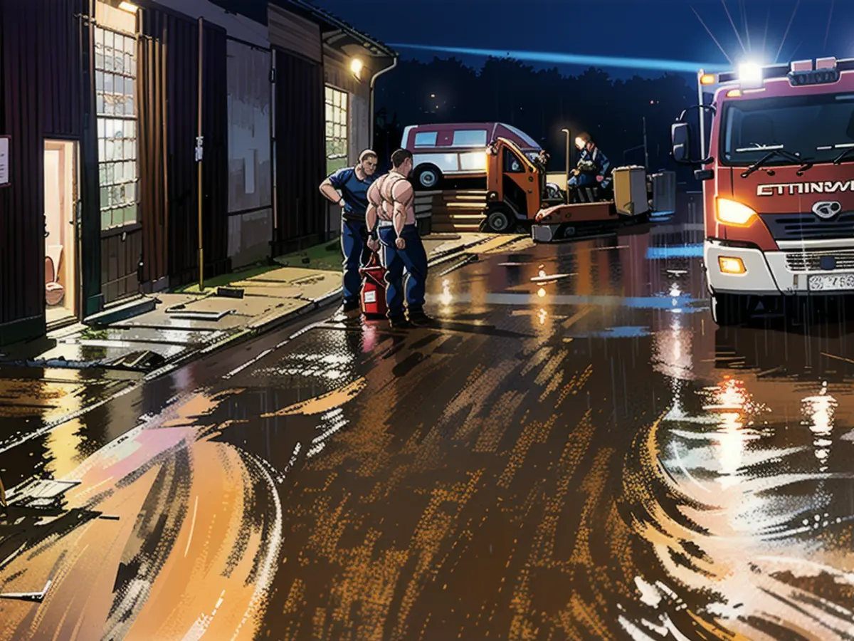 De fortes précipitations de plus de 50 litres par mètre carré ont entraîné des heures d'intervention des pompiers la nuit dernière dans le district de Wartburg (Thuringe). Une coulée de boue s'est produite dans le village de Förtha et une route a été inondée.
