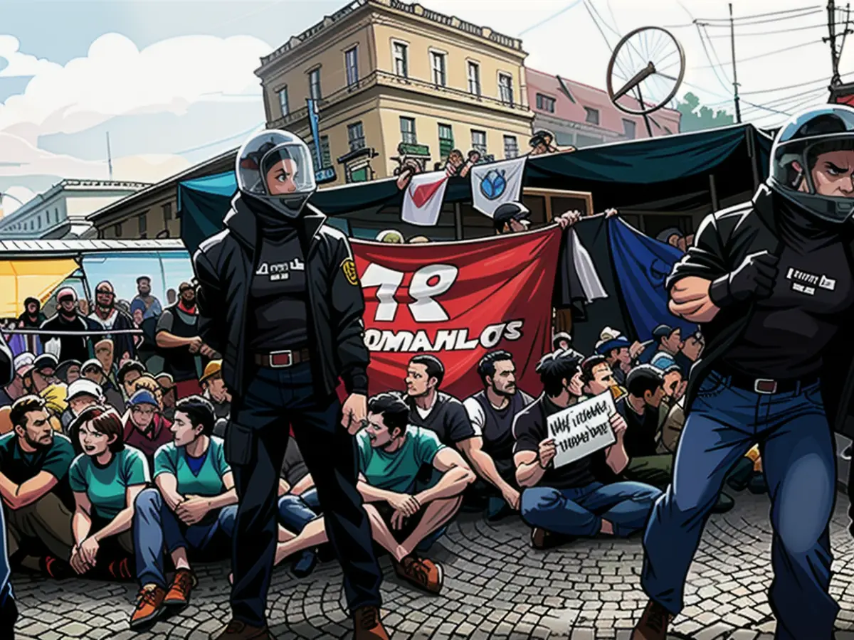 There was a demonstration against the IAA around Odeonsplatz