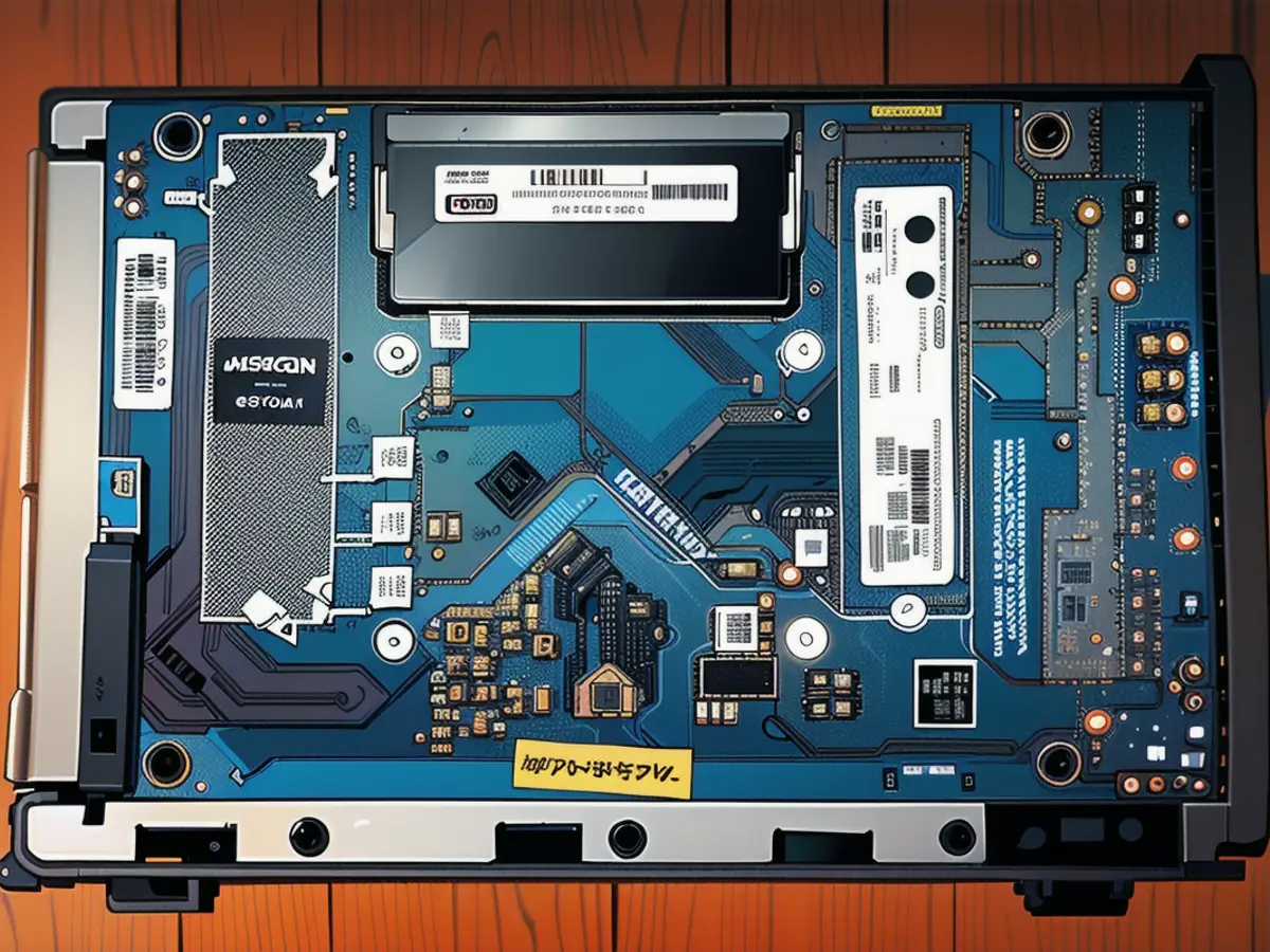 SSD slots are located to the left and right of the RAM.