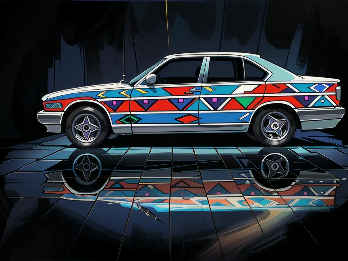 Esther Mahlangu's 'Art Car' featured the bold colors and geometric patterns used in the traditional arts and crafts of the Southern Ndebele people.